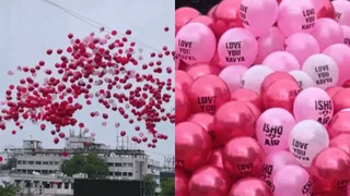 Viral Video: Indore Man Releases Hundreds Of 'Love You Kavya' Balloons In The Air To Propose His Girlfriend